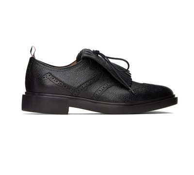 [全新真品代購] THOM BROWNE 流蘇設計 黑色粒面皮革 皮鞋 / 牛津鞋 / 雕花鞋 (TB)
