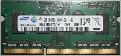 Samsung ddr3-1333 2g 1rx8筆記型記憶體2gb筆電PC3-10600S三星正常電壓1.5V nb