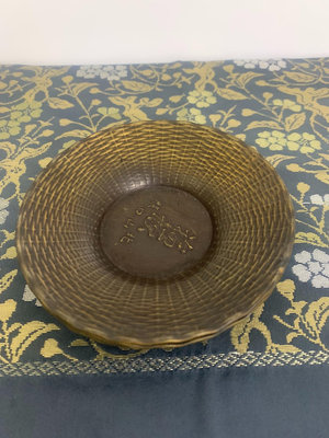 日本回流茶具 銅茶托 竹編紋5客 品相 尺寸品相如圖
