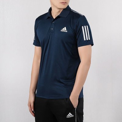 100％原廠Adidas 愛迪達Polo衫男 21春季休閑款跑步立領運動半袖T恤DU0850