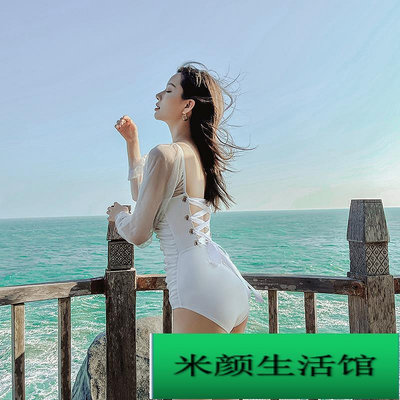 【現貨】泳衣女泡溫泉2021新款保守韓國ins遮肚顯瘦超仙連體比基尼游泳衣