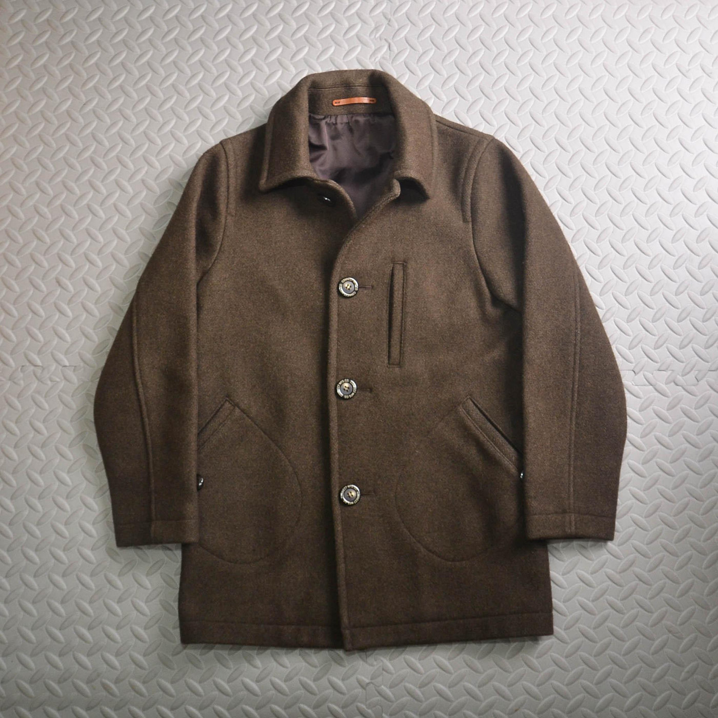 日本PHERROWS HEAVY MELTON COAT COAT 防寒大衣外套重磅羊毛卡其綠M號