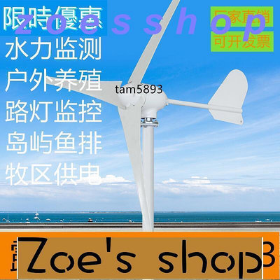 zoe-風力發電機家用風光互補路燈戶外船用100W至1000W 12V24V逆變220V