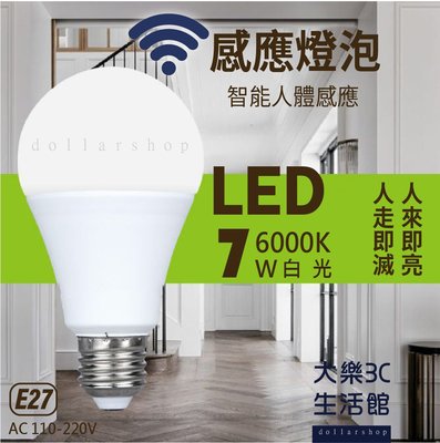 LED 人體感應燈泡 10瓦 白光 E27 家居室內節能省電 全電壓 雷達感應球泡燈 現貨 取代傳統燈泡