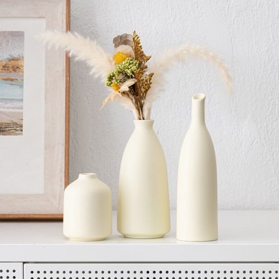 漫友擺件 陶瓷花瓶客廳裝飾簡約擺件干花插花家居創意北歐素胚裝飾品桌面