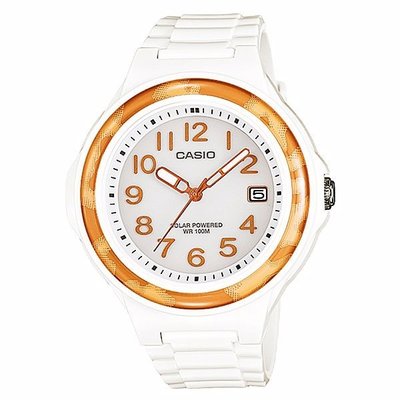 卡西歐白膠款太陽能 LX-S700H-7B3VDF 豹紋時尚石英腕錶