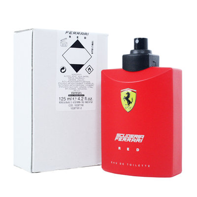 ☆MOMO小屋☆ Ferrari Red 紅色法拉利 男性淡香水 125ml TESTER-環保盒無蓋
