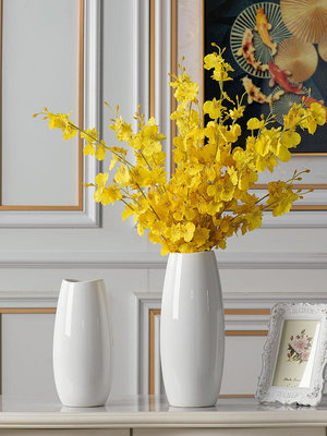 花瓶 景德鎮手工瓷器白色陶瓷花瓶現代簡約客廳餐桌插花擺件創意裝飾品~定金-有意請聯繫客服