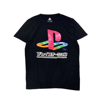 Cover Taiwan 官方直營 Sony Playstation PS 電玩 復古 做舊 短Tee 短袖 嘻哈 黑色