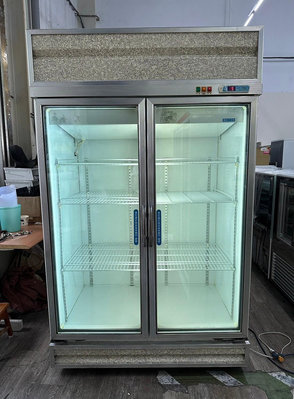 吉田二手傢俱❤雙門對開玻璃冷藏冰箱 冷藏櫃 冷藏展示櫃 冷藏展示台 冷藏小菜櫥 餐飲用冰箱 營業冰箱