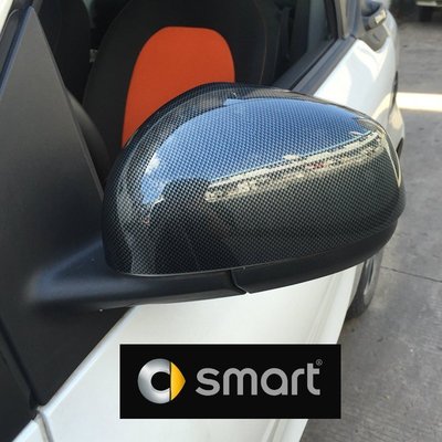 Smart 後照視鏡外殼碳纖維電鍍亮光 forfour fortwo 司麥特汽車空力套件升級專用材料 高品質