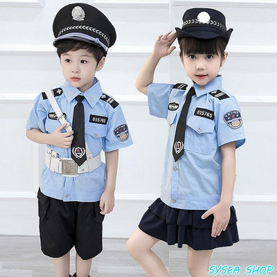 【小點點】兒童 cosplay 警察 警官 服裝  小交警 制服 職業體驗 表演服 男女童 舞台 聖誕節 幼稚園 演出服