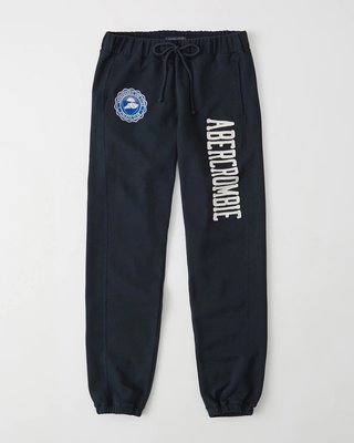 【天普小棧】A&F Abercrombie&Fitch Banded Logo Sweatpants運動長棉縮腳褲S號