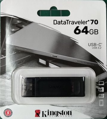 【台中自取】(有現貨)金士頓 Kingston DT70/64GB DataTraveler 70 USB Type-C