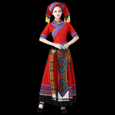 新款高山族女士成人少數民族傳統舞蹈服飾舞臺表演服裝合唱演出服