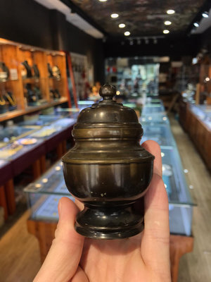 日本回流老銅香爐香具熏香爐 手工銅制，高約9.5厘米，爐徑約
