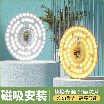 LED吸頂燈芯圓形改造燈板改裝光源邊驅模組環形燈管燈條家用燈盤~晴天
