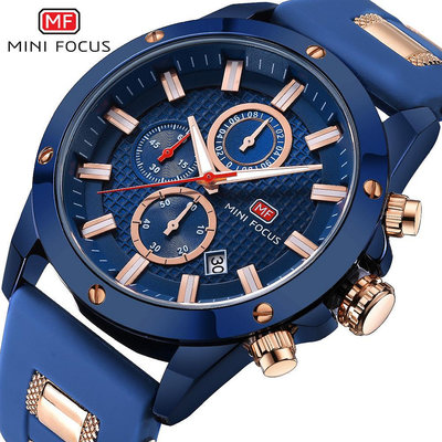 現貨男士手錶腕錶MINI FOCUS福克斯手錶男錶速賣通熱賣時尚商務硅膠帶MF0089G