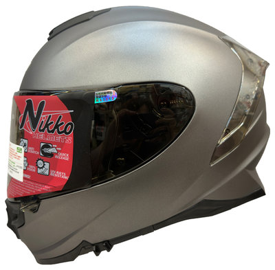 《JAP》Nikko N-806II 純粹極簡 素色 消光霜灰 全罩 內鏡片 安全帽📌折價500元
