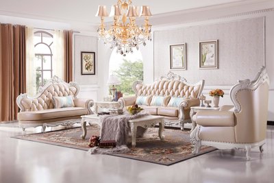 【大熊傢俱】A82 玫瑰系列歐式 休閒沙發皮沙發 多件沙發組  美式皮沙發  布沙發  絨布