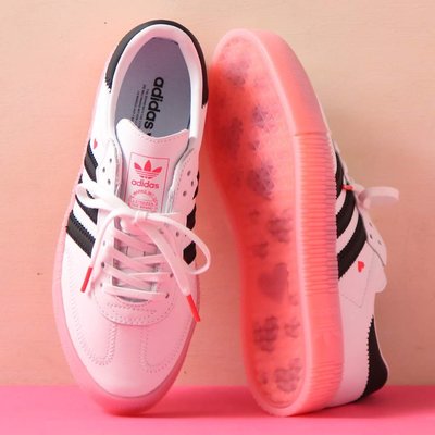 現貨 iShoes正品 Adidas Sambarose W 女鞋 白粉 情人節 厚底 白鞋 休閒 運動鞋 EF4965
