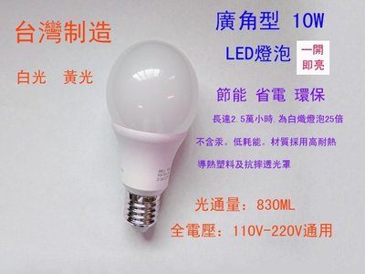 法老王照明燈飾 LED燈泡 廣角型10W  12W亮度 CNS國家認證 無藍光E27 LED球型省電燈泡 台灣制造