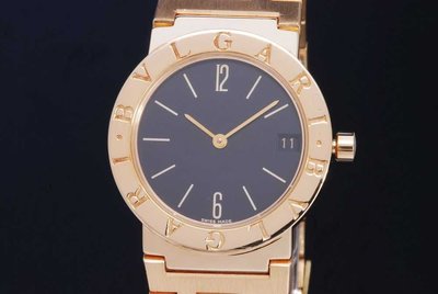 真品BVLGARI寶格麗經典款絕版限量停產18K黃金pt750腕錶