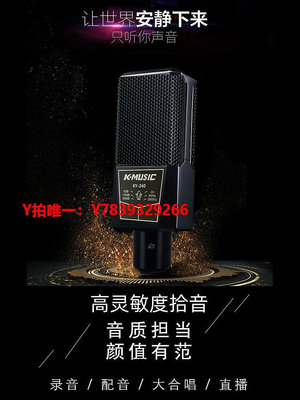 麥克風KY-240大振膜電容麥克風唱歌專用全民K歌48V話筒手機聲卡直播錄音