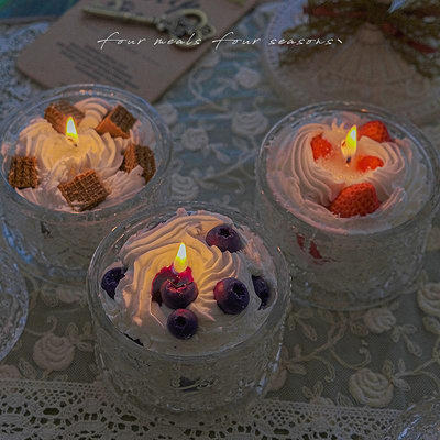 莓煩惱呀奶油蛋糕草莓藍莓餅干香薰蠟燭小眾高級感送女生禮物