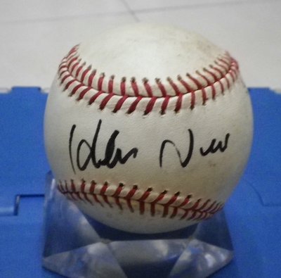 棒球天地-5折賠錢出---龍捲風投手 野茂英雄 HIDEO NOMO 簽名大聯盟比賽實戰球.字跡漂亮