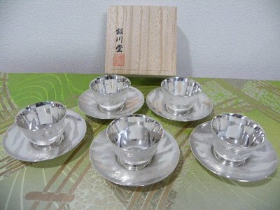 日本銀川堂　茶杯組＋茶托組　雲　・・２