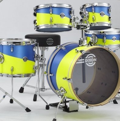 立昇樂器 特定款 Dixon Jet Set Plus 旅行爵士鼓組 藍黃色 兒童鼓組 靜音鼓 三用鼓【含9290架組】