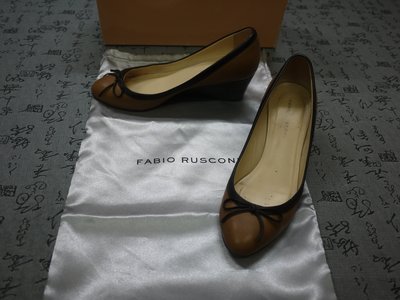 義大利製 FABIO RUSCONI 高級真皮厚底鞋 楔型鞋 USA 5.5 EUR 35.5 JPN 22.5 CM