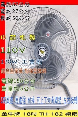 『超便宜』金牛牌 (強力型) 18吋 桌扇 工業扇  座地扇 通風扇 強立扇 工業電扇 矮扇 (台灣製造) 電風扇