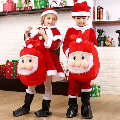 聖誕服男女童聖誕節演出服裝聖誕老人cosplay衣服套裝