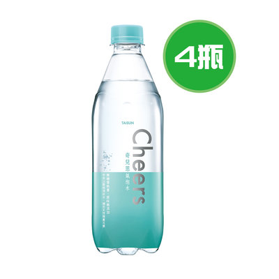 泰山 Cheers 氣泡水 4瓶(500ml/瓶)，全省超商皆可，宅配非宜蘭、花蓮、台東地區