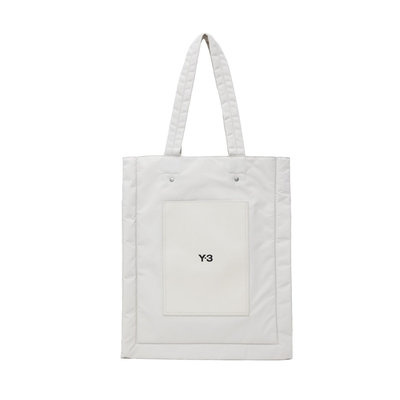[全新真品代購-S/S24 新品!] Y-3 皮革拼縫 白色 托特包 / 手提包 (Y3) 山本耀司 (LUX)