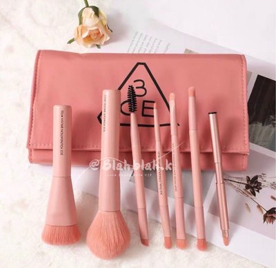 3CE Mini Brush Kit 7支刷具+刷具化妝包 粉色 迷你刷具組 粉色七件套