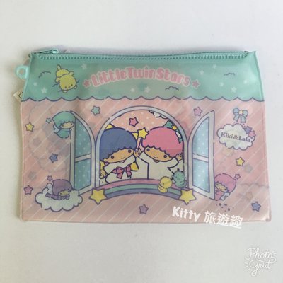 [Kitty 旅遊趣] Kikilala 筆袋及便條本 拉鍊式筆袋 雙子星 文具收納袋 收納包