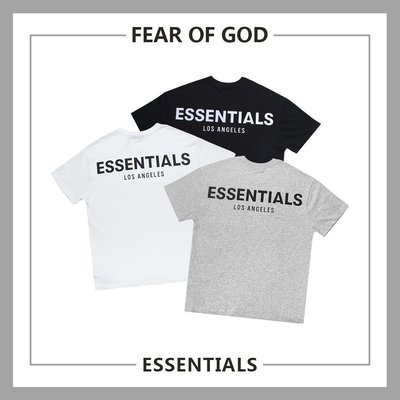 【熱賣精選】FEAR OF GOD ESSENTIALS洛杉磯限定LA反光高街FOG寬松男女短袖T恤