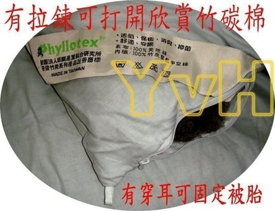 =YvH=雙人竹炭被 專利100%台灣原生竹碳被胎-60支純棉表布.市價8千.輕暖