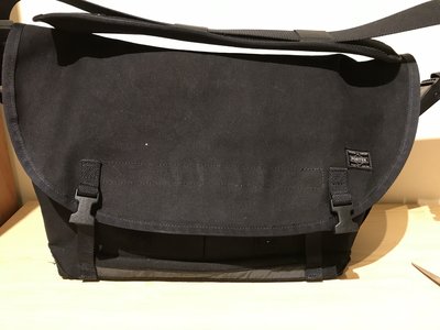 瘋狂出清價-吉田PORTER日本製9成新 黑色帆布超級特大容量旅行包書包工作肩背斜背包 絕對正品
