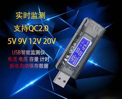 USB電壓電流錶 功率 容量 移動電源測試檢測儀 電池容量測試儀 W1035