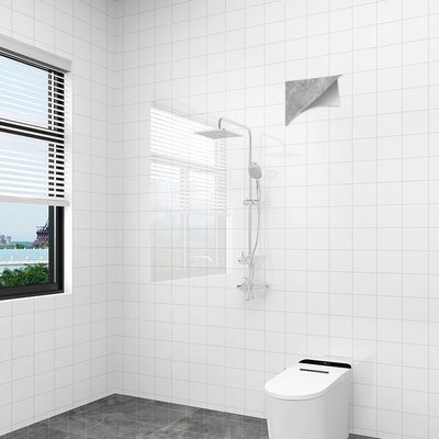 衛生間墻紙自粘防水墻貼浴室洗手間防潮防霉墻面仿瓷磚大理石貼紙~特價