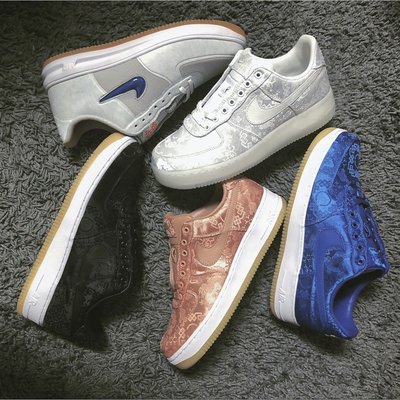 【正品】全新 CLOT x Nike Air Force 1 絲綢 藍 黑 紅 玫瑰金 白 休閒 運動 AO9286潮鞋