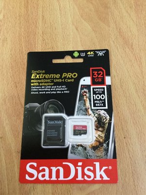 Sandisk extreme pro 32GB-micro SD card, 高速記憶卡