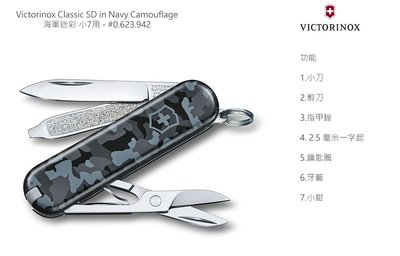 【angel 精品館 】瑞士維氏 Victorinox 海軍迷彩 小7用瑞士刀 0.6223.942