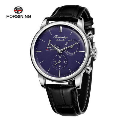 現貨男士手錶腕錶新品 forsining 防水多功能機械手錶 能量顯示男款時尚自動機械錶
