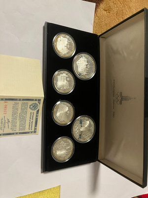 真品古幣古鈔收藏蘇聯精制銀幣紀念幣原盒原證一套，蘇聯地圖及城市系列