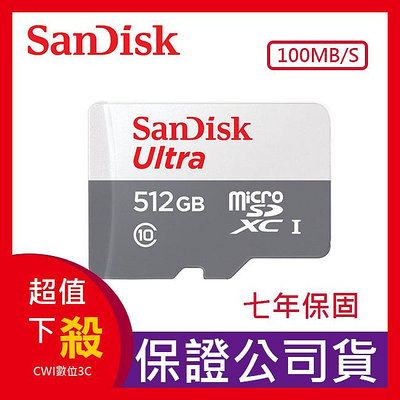 【現貨】新版100MB/s SanDisk  512G micro TF UHS-I C10 記憶卡 台灣公司貨